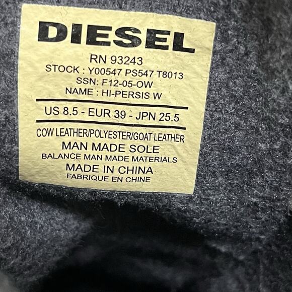 Diesel Womens Hi-Persis High Heel Ankle Boots EU 39 US 8.5 Black Grunge Gothic - Picture 12 of 12